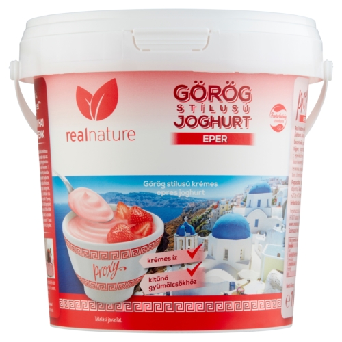 Real Nature görög joghurt 1 kg ( epres, natúr , nádcukorral)