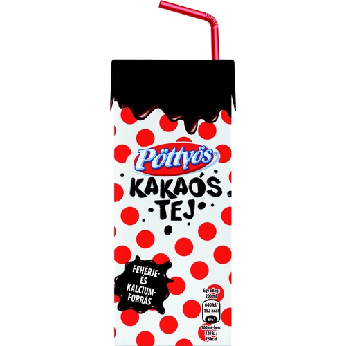 Pöttyös kakaós tej szívószálas 200 ml